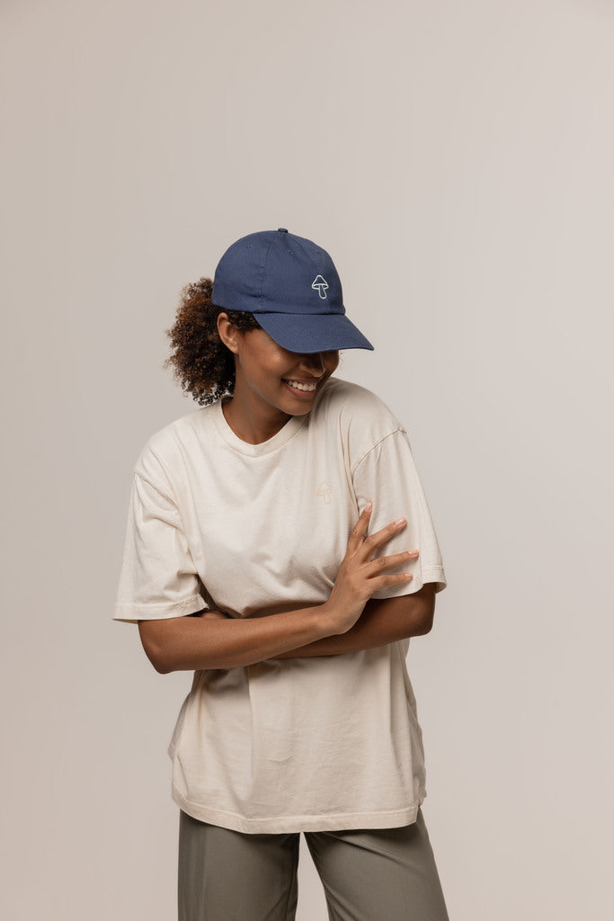 Dirtea Mushroom Logo Cap in Blue